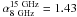 Mathematical equation: \hbox{$\alpha^{\rm 15~GHz}_{\rm 8~GHz}=1.43$}
