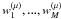 Mathematical equation: \hbox{${w_{1}^{(\mu)}, ..., w_{M}^{(\mu)}}$}