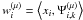 Mathematical equation: \hbox{${w}^{(\mu)}_i = \left< x_i, \Psi^{(\mu)}_{i,k} \right>$}