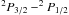 Mathematical equation: \hbox{$^2P_{3/2}-^2P_{1/2}$}