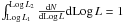 Mathematical equation: \hbox{$\int_{\Log\,L_1}^{\Log\,L_2} \flum \d \Log\,L = 1$}
