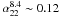 Mathematical equation: \hbox{$\alpha_{22}^{8.4} \sim 0.12$}