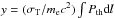 Mathematical equation: \hbox{$y=(\sigma_{\rm T}/m_{\rm e}c^2)\int P_{\rm th}{\rm d}l$}