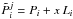 Mathematical equation: \hbox{$\tilde{P}_i^j=P_i+x\, L_i$}
