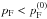 Mathematical equation: \hbox{$\pF < \pF^{(0)}$}