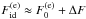 Mathematical equation: \hbox{$F_\mathrm{id}^\mathrm{(e)} \approx F_0^\mathrm{(e)} +\Delta F$}