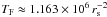 Mathematical equation: \hbox{$\TF\approx 1.163\times10^6\, \rs^{-2}$}