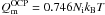 Mathematical equation: \hbox{$Q_\mathrm{m}^\mathrm{OCP}=0.746\Nion\kB T$}