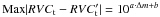 Mathematical equation: \hbox{$\mathrm{Max} |RVC_{\rm t} - RVC_{\rm t}'| = 10^{a\cdot\Delta m+b}$}