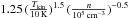 Mathematical equation: \hbox{$1.25\,(\frac{T_{\rm kin}}{10\,{\rm K}})^{1.5}\,(\frac{n}{10^5\,{\rm cm^{-3}}})^{-0.5}$}
