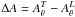Mathematical equation: \hbox{$\Delta A=A_\theta^T-A_\theta^L$}