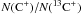 Mathematical equation: \hbox{$N({\rm C^+})/N({^{13}\rm C^+})$}