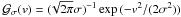 Mathematical equation: \hbox{$\Gfit(v)=(\!\sqrt{2\pi}\sigma)^{-1} \exp{(-v^2/(2\sigma^2))}$}