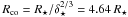 Mathematical equation: \hbox{$R_\mathrm{co} = R_\star/\delta_\star^{2/3} = 4.64 \, R_\star$}