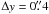 Mathematical equation: \hbox{$\Delta y=0\farcs4$}