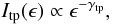 Mathematical equation: \begin{equation} I_{\rm tp}(\epsilon)\propto\epsilon^{-\gamma_{\rm tp}}, \end{equation}