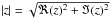 Mathematical equation: \hbox{$\abs{z}=\sqrt{\Re(z)^2+\Im(z)^2}$}