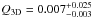 Mathematical equation: \hbox{${Q_{\mathrm{3D}} = 0.007}^{+0.025}_{-0.003}$}