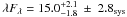 Mathematical equation: \hbox{$\lambda{F}_\lambda=15.0^{+2.1}_{-1.8}~\pm~2.8_{\rm sys}$}