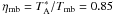 Mathematical equation: \hbox{$\eta_{\rm mb}=T_{\rm A}^*/T_{\rm mb}=0.85$}