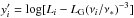Mathematical equation: \hbox{$y'_i=\log [L_i-L_{\rm G}(\nu_i/\nu_*)^{-3}]$}