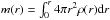 Mathematical equation: \hbox{$m(r)=\int_0^r 4\pi r^2\rho(r){\rm d}r$}