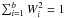 Mathematical equation: \hbox{$\sum_{i=1}^{b} W_i^2 = 1$}