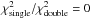 Mathematical equation: \hbox{$\chi^{2}_{\rm single}/\chi^{2}_{\rm double}=0$}
