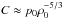 Mathematical equation: \hbox{$C \approx p_0 \rho_0^{-5/3}$}