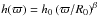 Mathematical equation: \hbox{$h(\varpi)=h_0\left ( {\varpi /{R_0}} \right )^\beta$}