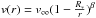 Mathematical equation: \hbox{$v(r) = v_{\infty} (1-\frac{R_{*}}{r})^{\beta}$}
