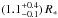 Mathematical equation: \hbox{$(1.1^{+0.4}_{-0.1})\,R_*$}
