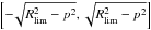 Mathematical equation: \hbox{$\left[{-}\!\sqrt{R^2_{\rm lim} - p^2}, \sqrt{R^2_{\rm lim} - p^2}\right]$}