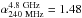 Mathematical equation: \hbox{$\alpha^{\rm 4.8~GHz}_{\rm 240~MHz}=1.48$}