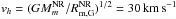 Mathematical equation: \hbox{$v_{h}=(G M_{m}^{\rm NR}/R_{\rm m,G}^{\rm NR})^{1/2}=30\,\rm km\,s^{-1}$}