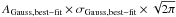 Mathematical equation: \hbox{$A_{\rm Gauss,best-fit} \times \sigma_{\rm Gauss,best-fit} \times \sqrt{2 \pi}$}