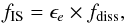Mathematical equation: \begin{equation} \label{eqn_efficiency_is} f_{\rm IS}=\epsilon_e\times f_{\rm diss} , \end{equation}