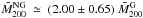 Mathematical equation: \hbox{$\bar{M}_{200}^{\rm NG}~\simeq ~(2.00\pm 0.65)~ \bar{M}_{200}^{\rm G}$}