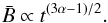 Mathematical equation: \begin{equation} \bar{B} \propto t^{(3\alpha-1)/2}. \end{equation}