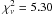Mathematical equation: \hbox{$\chi_{\nu}^2=5.30$}