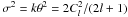 Mathematical equation: \hbox{$\sigma^2 = k\theta^2 = 2C_l^2/(2l +1)$}