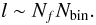 Mathematical equation: \begin{equation} l \sim N_fN_{\textrm{bin}}. \end{equation}