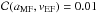 Mathematical equation: \hbox{${\cal C}(a_{\rm MF}, v_{\rm EF})=0.01$}