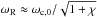 Mathematical equation: \hbox{$\omega_{\rm R} \approx \omega_{\rm c,0}/\sqrt{1+\chi}$}