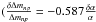 Mathematical equation: \hbox{$(\frac{\delta \Delta m_{np}}{\Delta m_{np}}=-0.587 \frac{\delta \alpha}{\alpha}$}