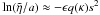 Mathematical equation: \hbox{$\ln (\tilde{\eta}/a) \approx - \epsilon q(\kappa) s^2$}