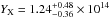 Mathematical equation: \hbox{$Y_{\rm X} =1.24^{+0.48}_{-0.36}\times 10^{14}$}