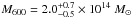 Mathematical equation: \hbox{$M_{600}=2.0^{+0.7}_{-0.5}\times 10^{14}~M_\odot$}
