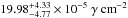 Mathematical equation: \hbox{$19.98_{-4.77}^{+4.33} \times 10^{-5} \ \gamma \ \mathrm{cm}^{-2}$}