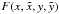 Mathematical equation: \hbox{$F(x,\tilde{x}, y,\tilde{y})$}